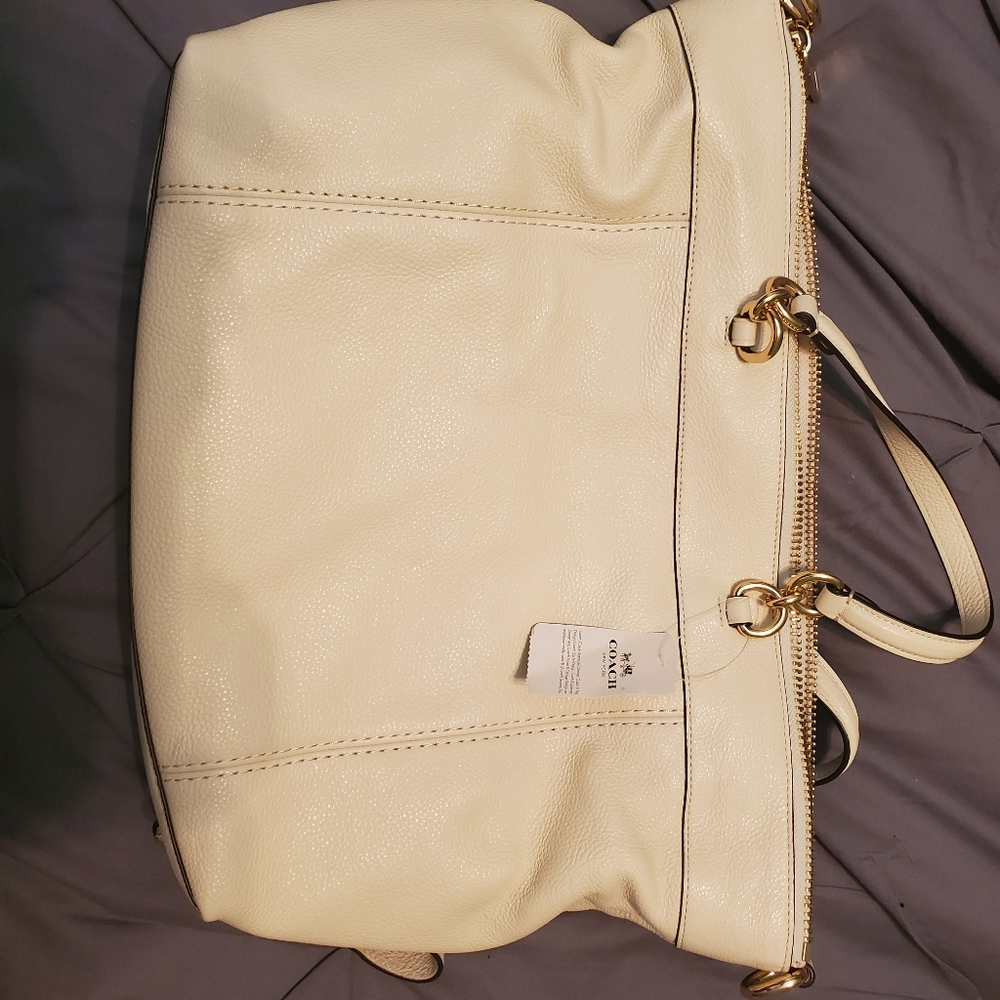 Brand New Cream Coach Tote bag with matching wallet